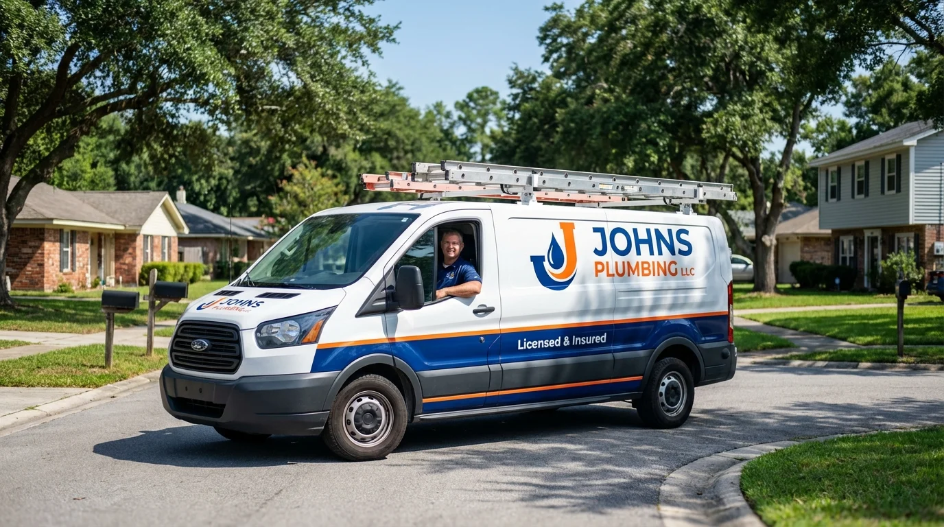 Johns Plumbing LLC service van in Healdton, OK