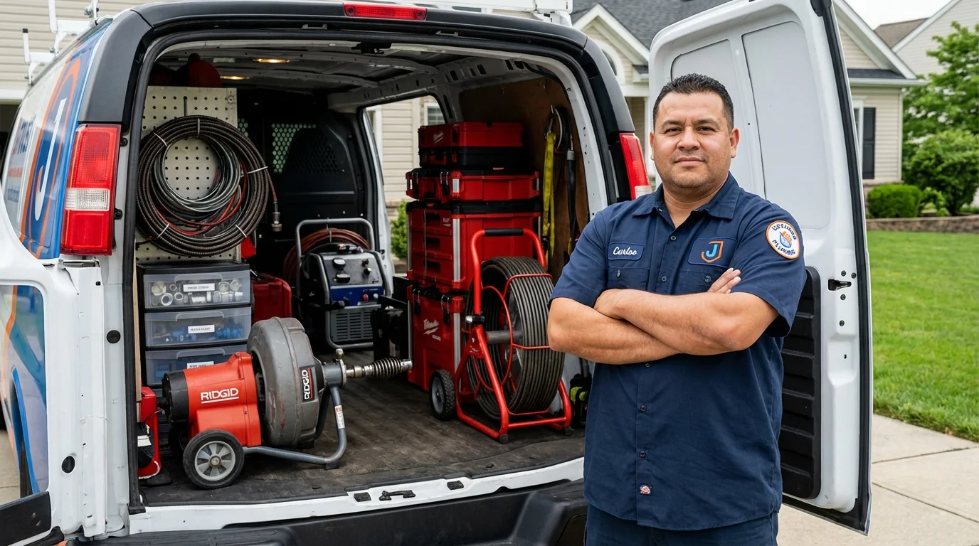 Professional drain cleaning equipment and Johns Plumbing LLC plumber in Healdton
