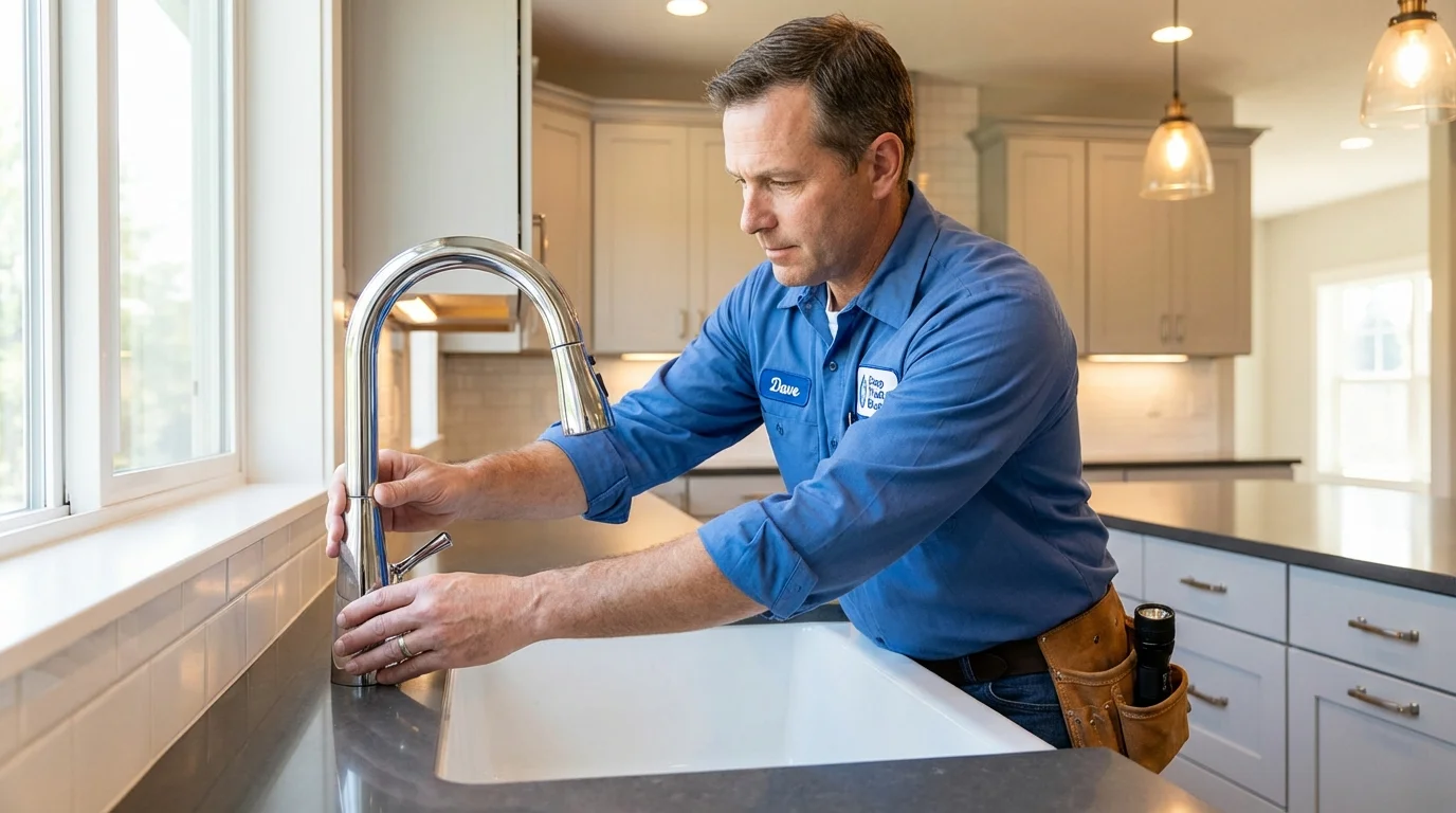 Kitchen faucet installation by Johns Plumbing LLC in Healdton