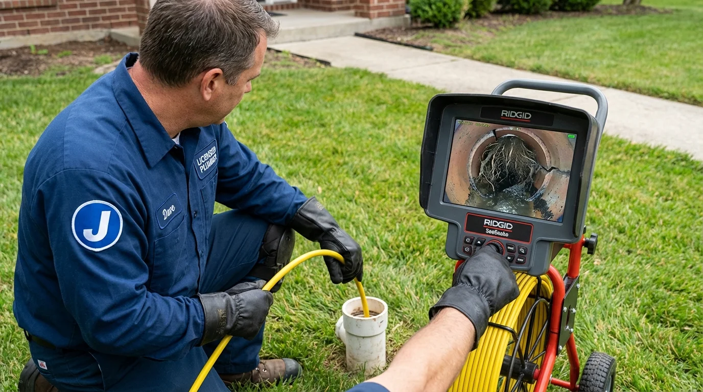 Sewer camera inspection being performed by Johns Plumbing LLC in Healdton